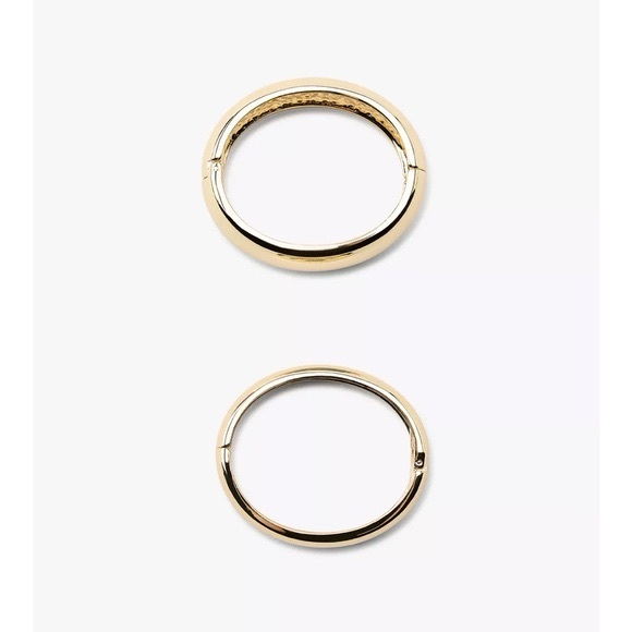 NWT. Zara Golden Two Pack of Rigid Metal Bracelets. - Picture 5 of 8